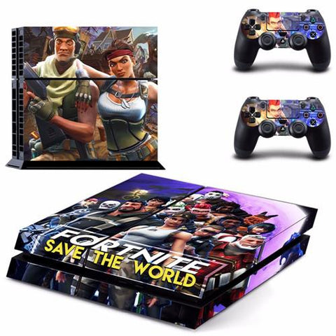 Fortnite Sticker Decal Sony Playstation 4 (Console and 2 Controllers)